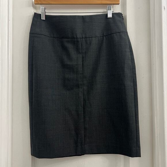 Theory Rokita C Wool Blend Workwear Pencil Skirt, Grey size 4 - Picture 3 of 6
